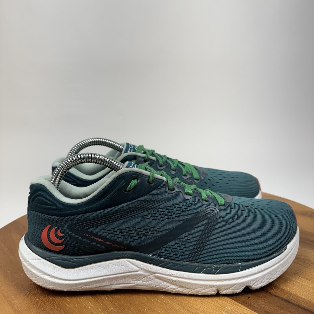 Womens Topo Magnifly 4 Emerald Coral Athletic Road Running Sneakers Shoes Size 8